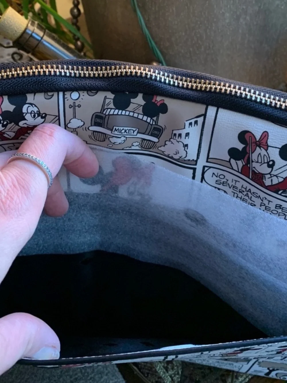 KATE SPADE Saffiano/ Leather Trim Disney Print Zip Around Laptop Sleeve
